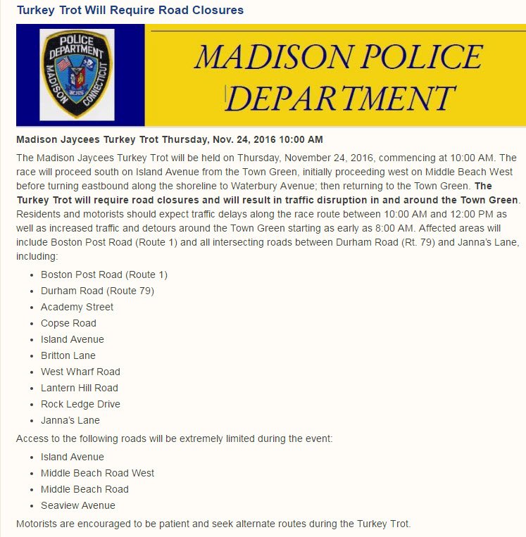 Avoid Downtown Madison if possible for the next few hours, unless you're planning to run or cheer someone on in the annual Turkey Trot.
