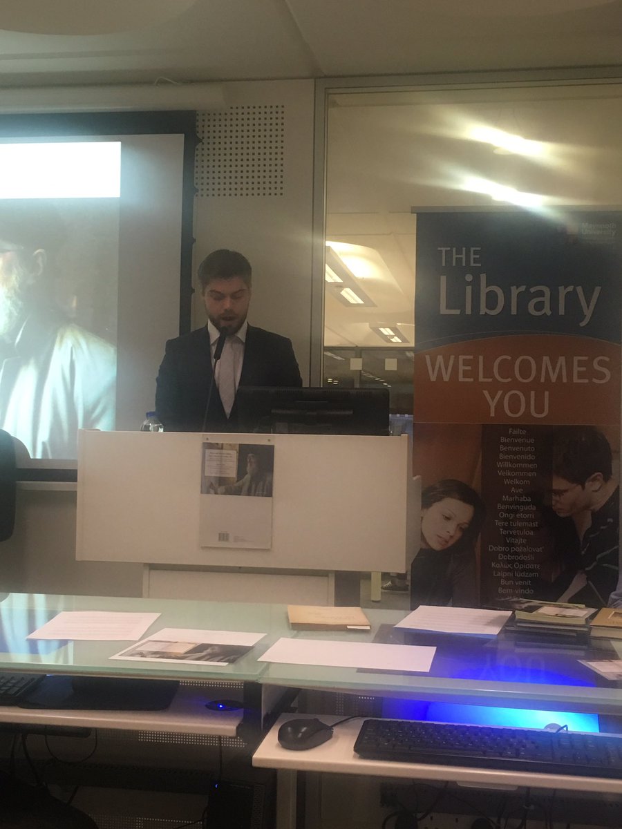 cathalmccauley's tweet image. Dillon president @maynoothsu reading @library_MU #ph2016