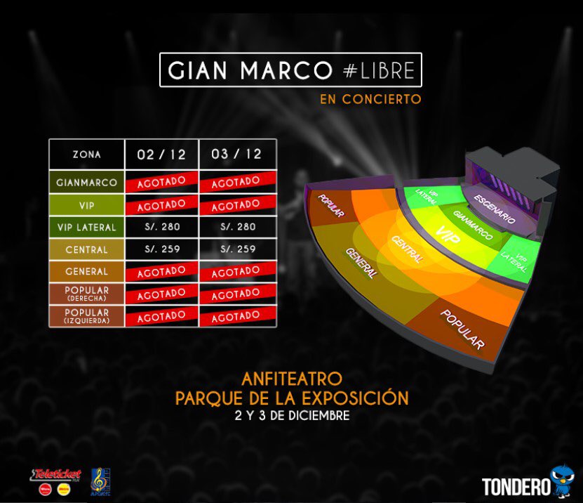 gianmarcomusica's tweet photo. Ya tienes tu entrada?
@teleticketperu
Aún quedan lugares en #VipLateral y #VipCentral https://t.co/BNuiHpns8Y