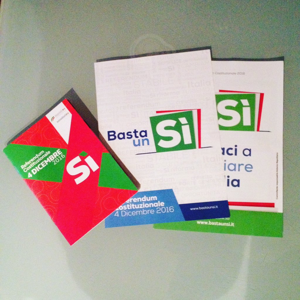 Oggi due volontari davvero cortesi e disponibili a darmi spiegazioni mi han consegnato questi! #bastaunsi #referendum #iovoto