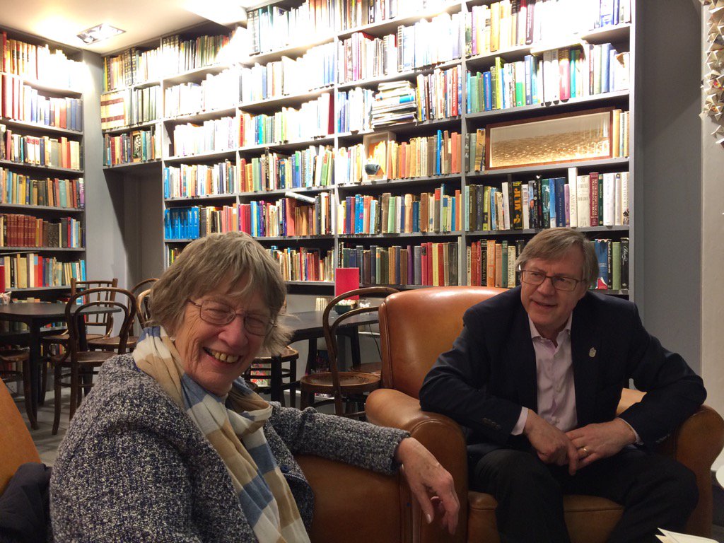 NotesandLetters's tweet photo. Prof Paul Cartledge looked after by Angela Conyers getting ready for the Greek night @FstoneBookFest https://t.co/ugphcKGO7x