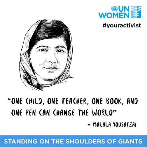 UN_Women's tweet photo. #WednesdayWisdom from one of the most inspiring young women fighting for education for all. cc: @MalalaFund https://t.co/dUHG70GyNg