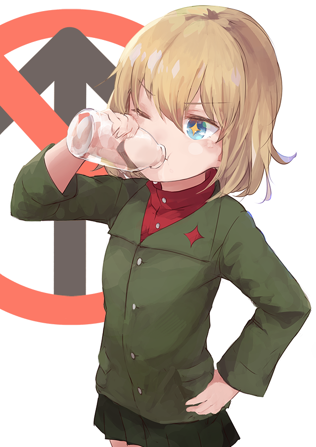 巻羊 Sur Twitter 希望を捨てず牛乳を飲むカチューシャのイラストです