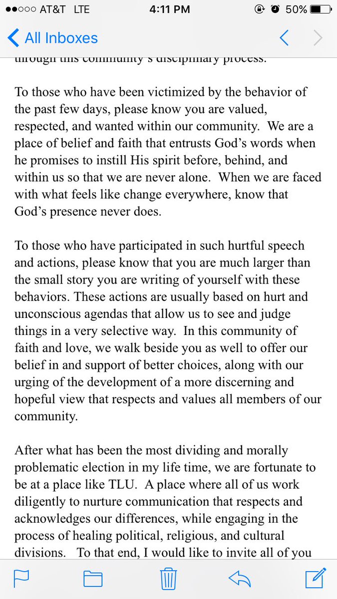 mahemond's tweet photo. So blessed to go to a school that spreads love like this. I wish I would never have to leave TLU.
Worth the read. https://t.co/G0OFJMcgdM