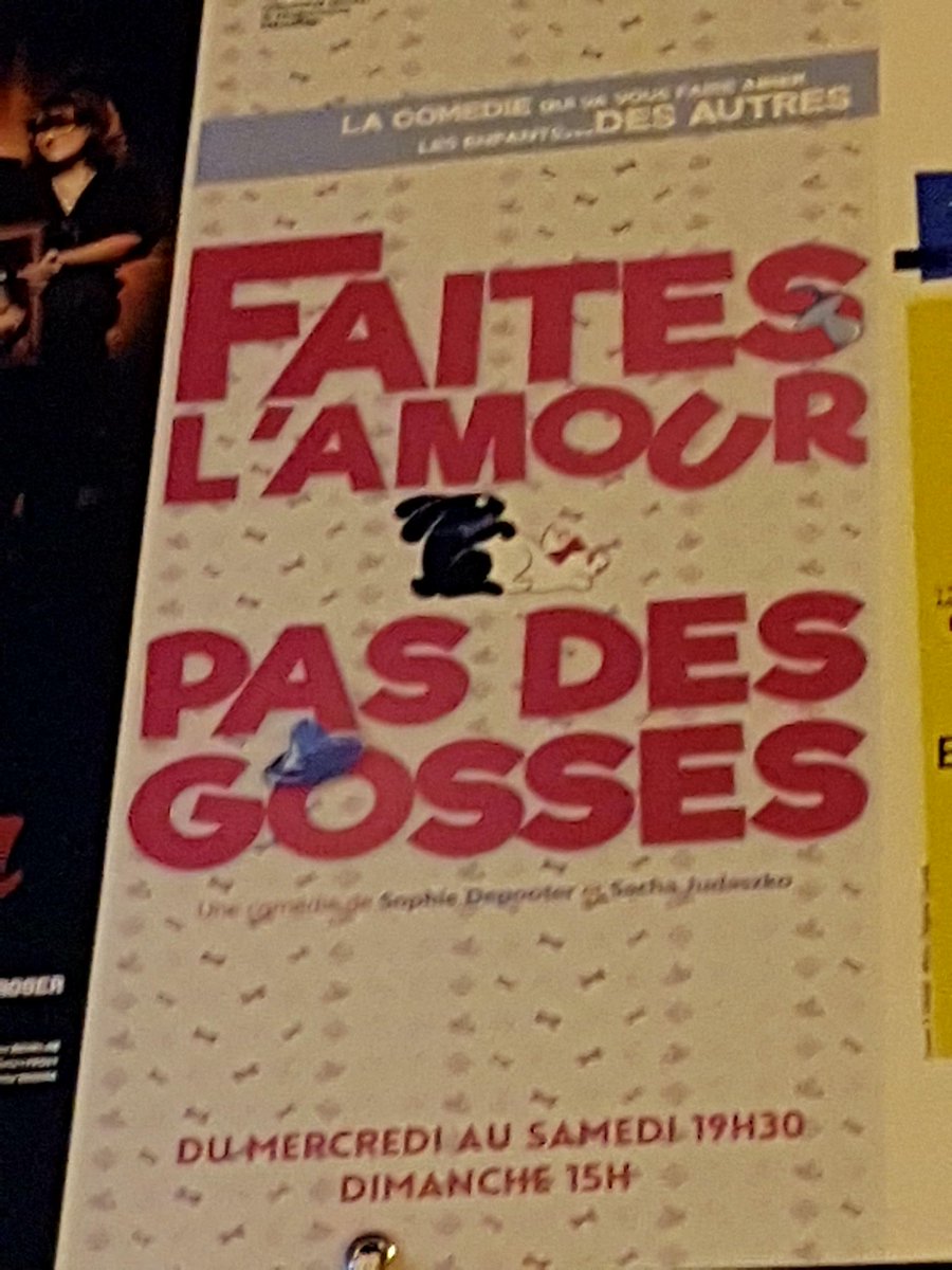 Ricofoot77's tweet photo. Ce soir théâtre #faitesl'amourpasdesgosses à la @ComedieBastille https://t.co/o4TQMbs8OX