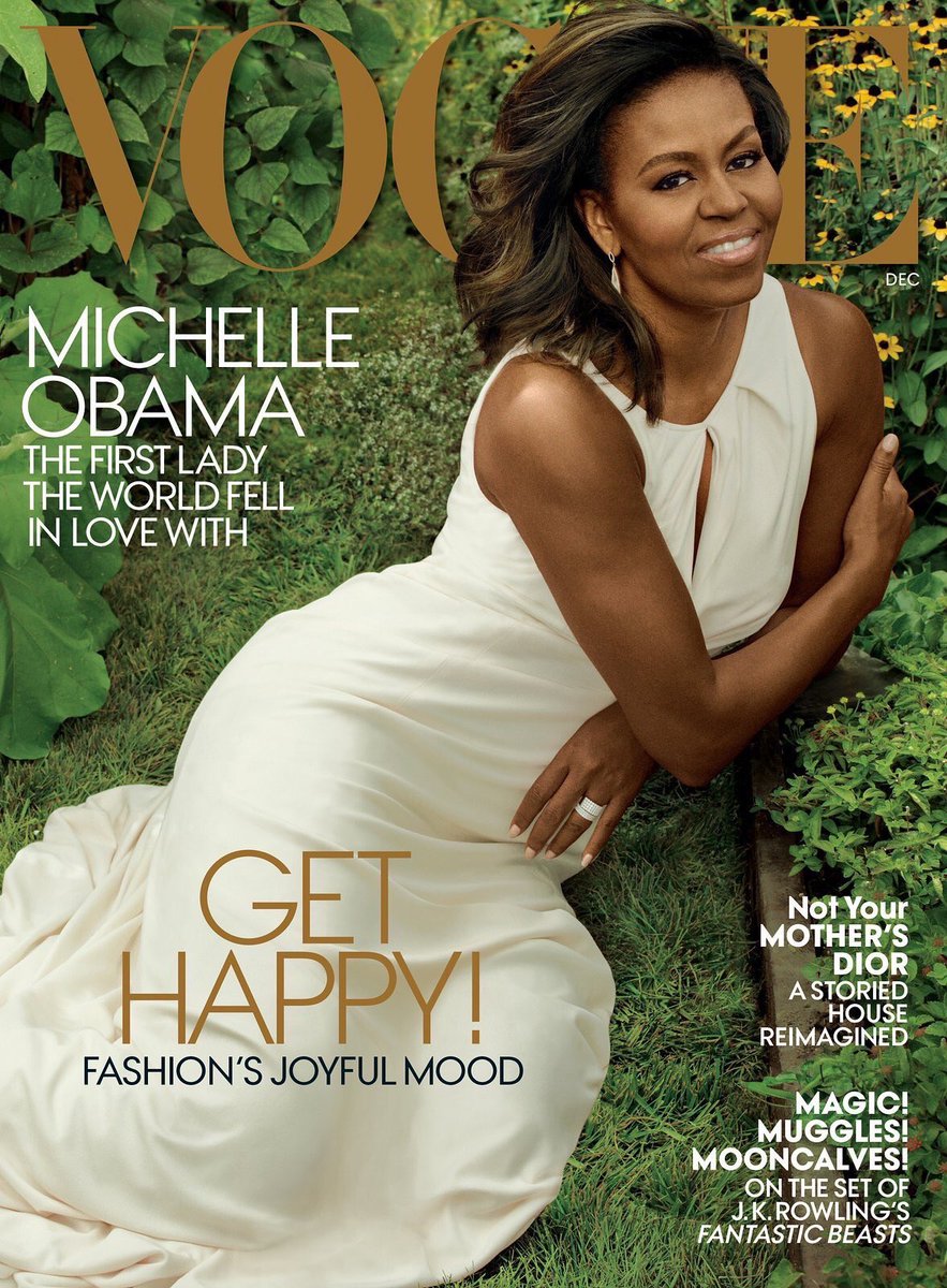 blkgirlculture's tweet photo. Our gorgeous First Lady on the cover of Vogue's December Issue looking like an angel https://t.co/XF1xLfY9an