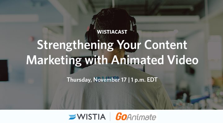 Vyond's tweet photo. "Strengthening Your #ContentMarketing with Animated Video" Register for our webinar w/ @wistia https://t.co/feyCoixGsW https://t.co/98I2zUt67z