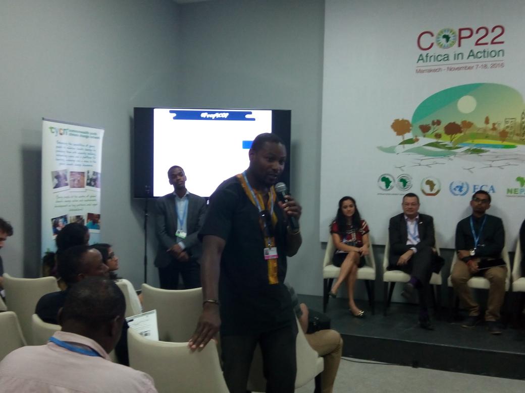 cycn09's tweet photo. .@ayicc Exe Director Billy Lomber sharing the work of @ayicc &amp; the impact other are making in 45 countries #IntergenerationalDialogue #COP22 https://t.co/DgL0kavshv
