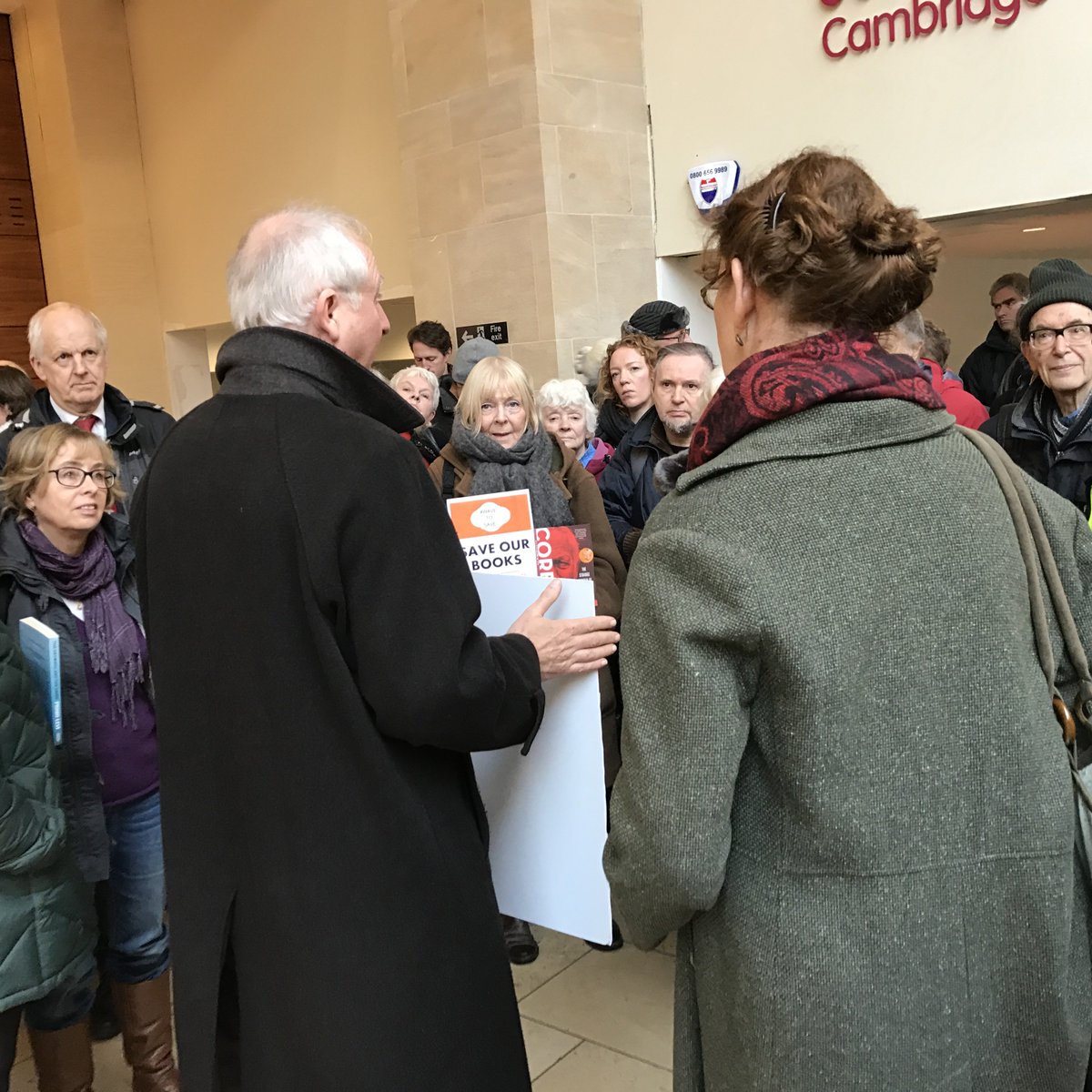 dave4yourparty's tweet image. Protesting against library cuts today with @DanielZeichner