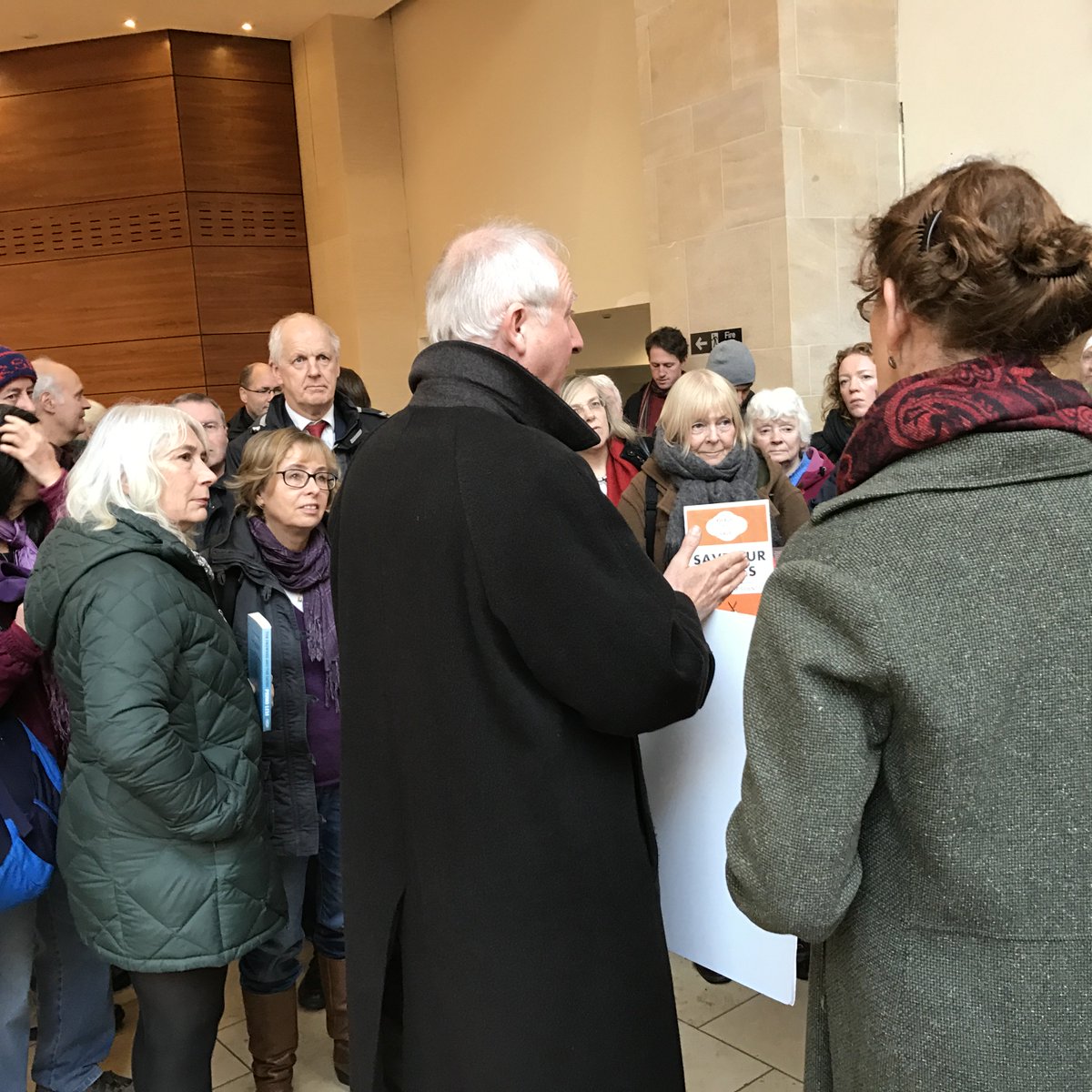 dave4yourparty's tweet image. Protesting against library cuts today with @DanielZeichner