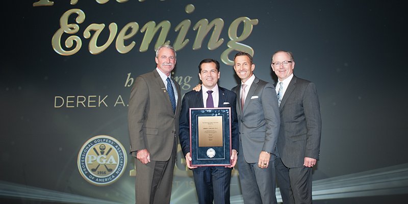 Congratulations to <a href="/DSpraguePGA/">Derek Sprague</a> and @PGAofAmerica on their 100th anniversary! Glad to celebrate #PGA100 last night in New York. #PGA16Annual