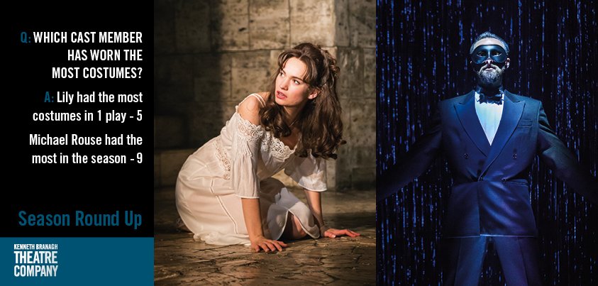 The costumes worn by Lily James and Michael Rouse were designed by Christopher Oram. #BranaghTheatre