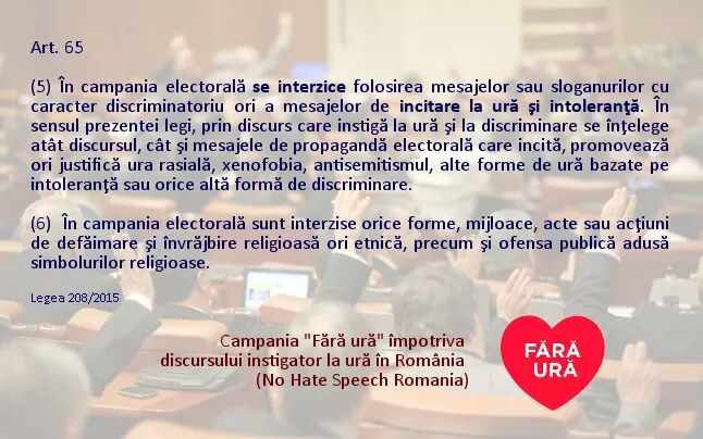 NoHateSpeechRo's tweet photo. Reminder de sezon, la începutul campaniei electorale.
#AlegeriParlamentare
#FaraUra #NoHate #NoHateSpeech https://t.co/Z0THlola8A