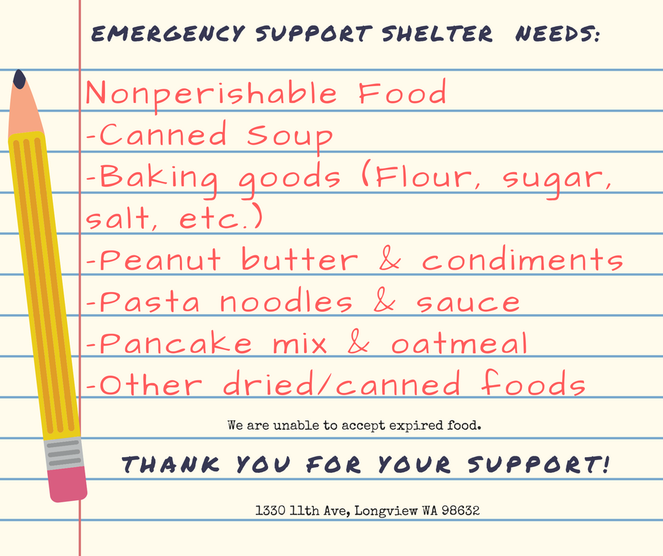 ESSlongview's tweet photo. If you are able to help, we would be most thankful! 
#dvshelter #food #give #gratitude https://t.co/zdHZdaSUdg
