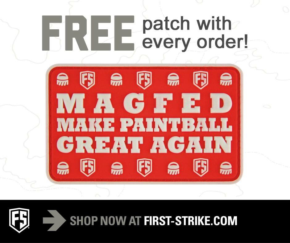 FirstStrikeFS's tweet photo. Free Patch Alert! We're giving away a free "Magfed - Make Paintball Great Again" Patch with every order! Shop Now : https://t.co/Hoj2YWnzK6 https://t.co/8Yekdsr3Yo