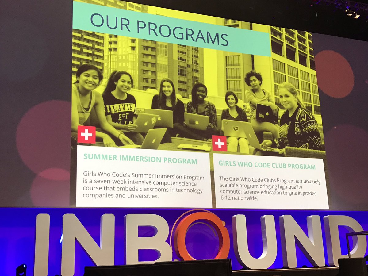 APlaxen's tweet photo. .@reshmasaujani "We imbed classrooms in technology companies." #INBOUND16 https://t.co/VXRVzRKbt2