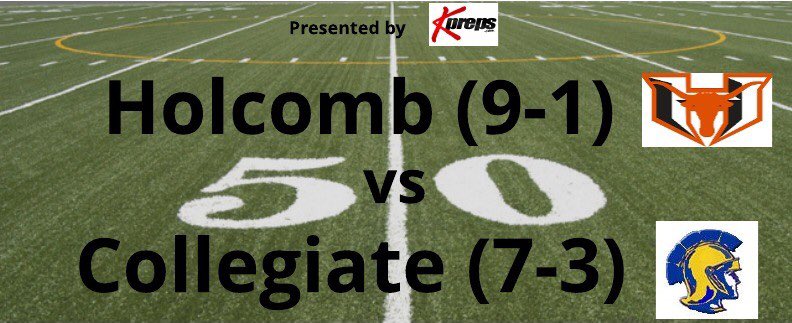 GAMEDAY! Collegiate travels west for class 4A-II sectional round at Holcomb. WATCH : youtu.be/wKqPGUwOqsQ beginning w/ pregame at 5:30pm