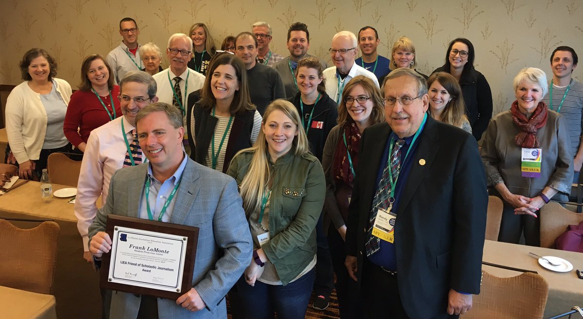 IllinoisJEA's tweet photo. It's wonderful to be an Illinois adviser! #ijea #nhsjc Congrats to Frank LoMonte! https://t.co/U80ff6u80J
