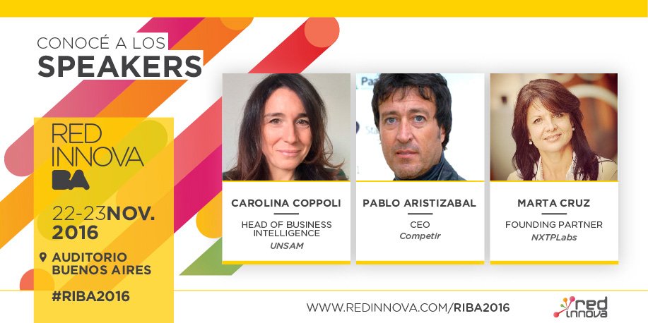 AgustinMarchese's tweet photo. ¡Conocé a algunos de los invitados a Red Innova #RIBA2016! Y obtené un 30% de descuento acá: https://t.co/SAmVSnllwl https://t.co/tZxb7rEKC7