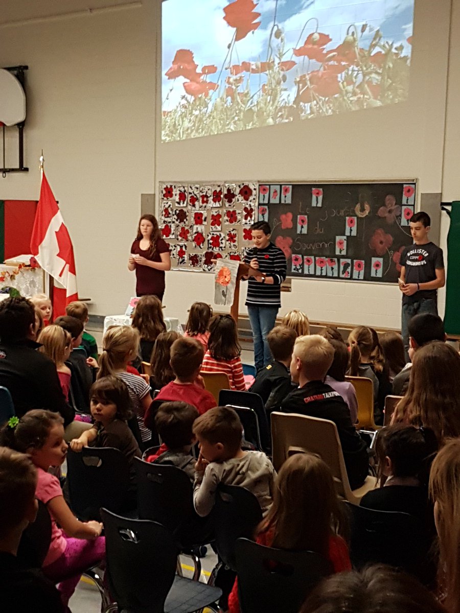 Our Grade 8 students led us today in a beautiful Remembrance Day ceremony.