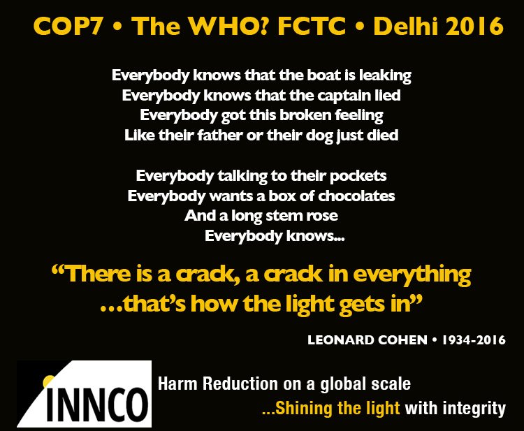 INNCOorg's tweet photo. #COP7FCTC @FCTCofficial 's  incapacity to comprehend vaping advocacy is motivated by a passion for truth reveals so much more about you... https://t.co/FG0qX9IxqU