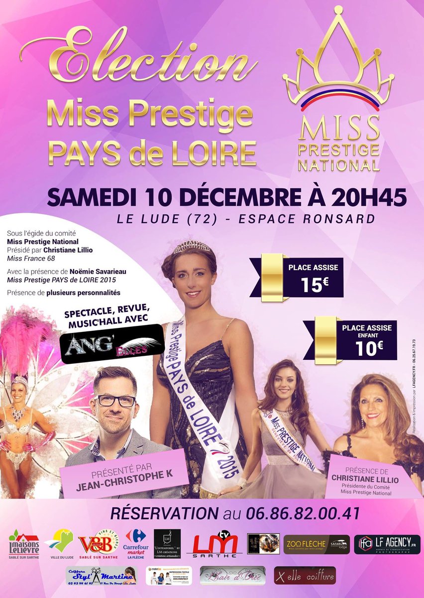 paturoevent's tweet photo. Élection miss prestige pays de Loire au Lude 10 décembre  @NoemieSava @BEALATOUCHE @zoodelafleche @LMtv_Sarthe https://t.co/tjezW5gzdM