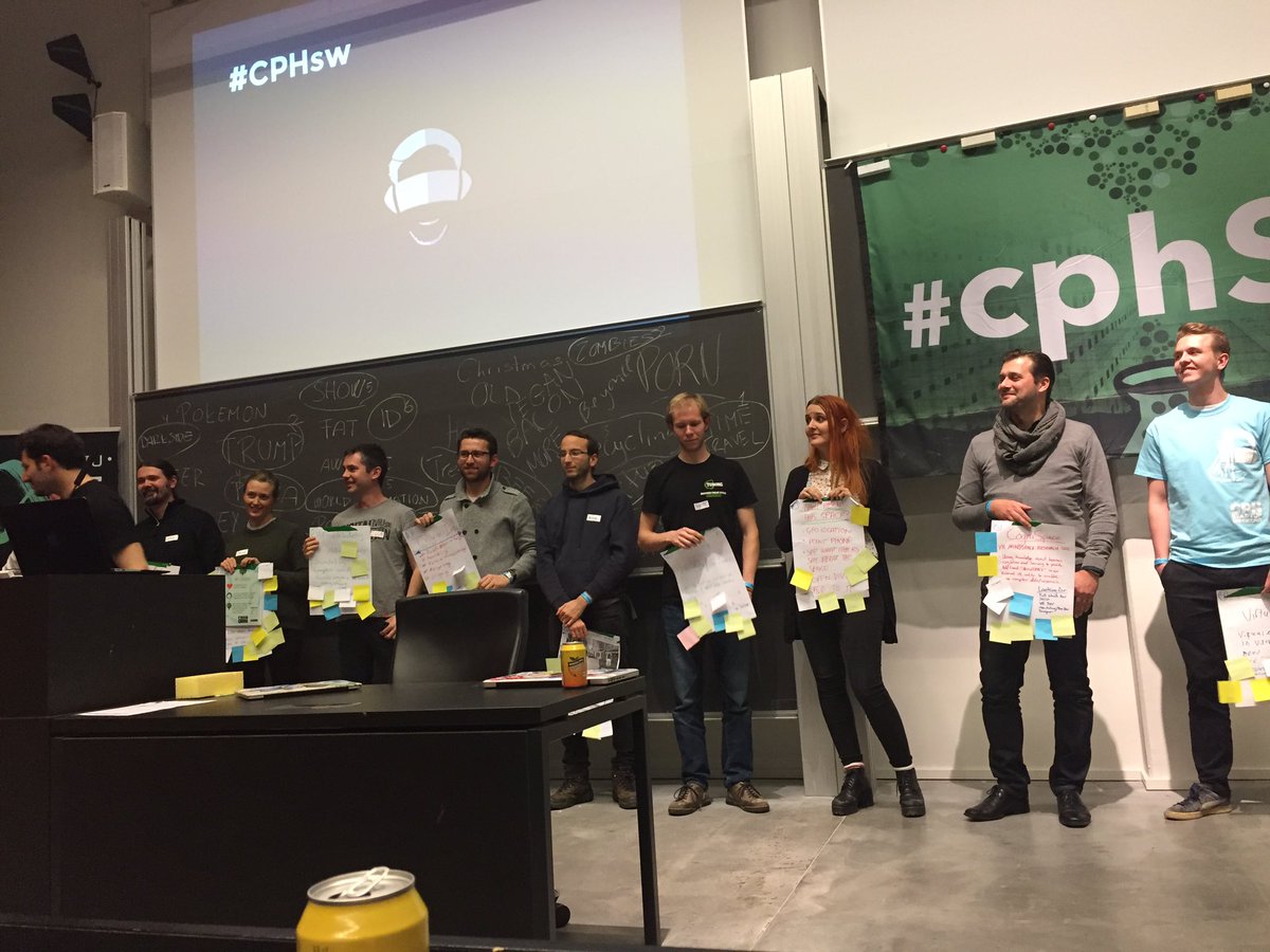 CphSW's tweet photo. The final pitches. Will these ideas become some of the hottest unicorns in tech? #cphftw @maerskstartups @itukbh #vr #ar #tech #gsw2016 https://t.co/lNKmhtlaA5