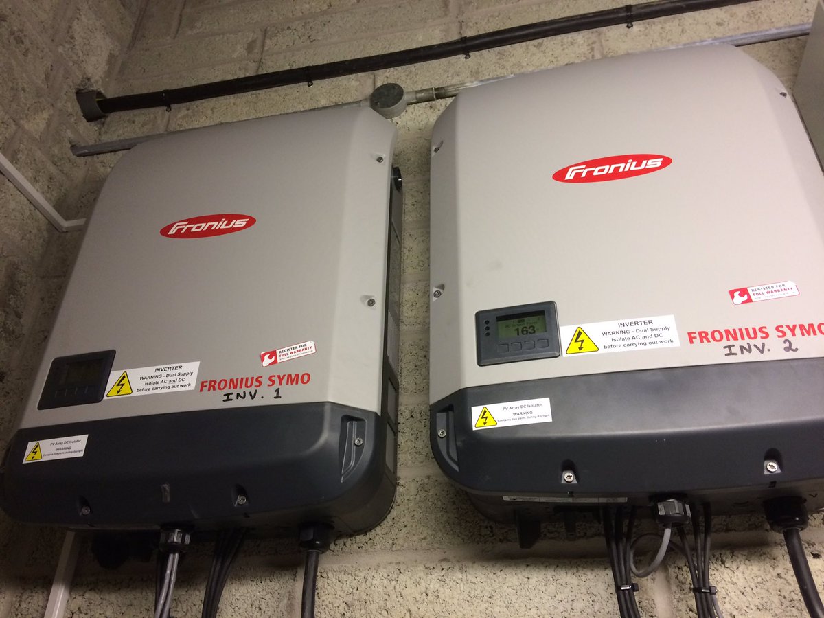 EcoSystemsSolar's tweet image. Just got these 20kw @FroniusIntSolar symos connected to #solarweb so looking forward to monitoring performance of 50kw system