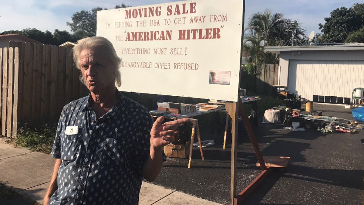 South Floridian posts sign outside moving sale calling #Trump the "American Hitler" bit.ly/2fXUy25?utm_me… https://t.co/BaUGvUCbT5