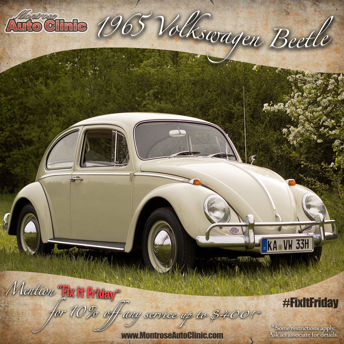 Montrose_Auto's tweet photo. Did you know this classic Volkswagen Beetle is from 1965? 
Mention #FixItFriday for 10% off any service up to $400! 

#Beetle #Autorepair https://t.co/lmbfg8F9PV