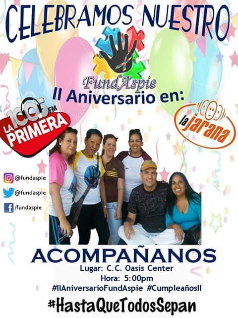 A pocos minutos de celebrar #IIAniversarioFundAspie estamos complacidos con tanto afecto!!  #HablaremosDeAutismo #HastaQueTodosSepan.