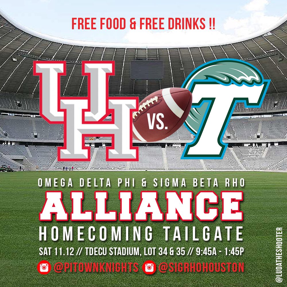 Asael_Guillen's tweet photo. Join us tomorrow for the UH Alliance Tailgate. You don't want to miss out 🚨🔥 Tailgate starts at 9:45am @PiTownKnights @sigrhohouston https://t.co/F8rVhgEq3L