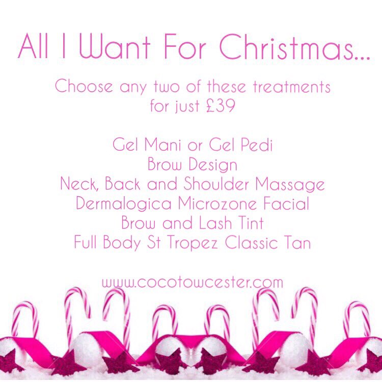 COCOTowcester's tweet photo. Too early for Mariah?! 🎶
Okay, maybe! But never too early for amazing CHRISTMAS offers!! 
Starting in salon on MONDAY! 💅🏼🤗🎄❤️🎁💚✨ https://t.co/E0fQub28Pj