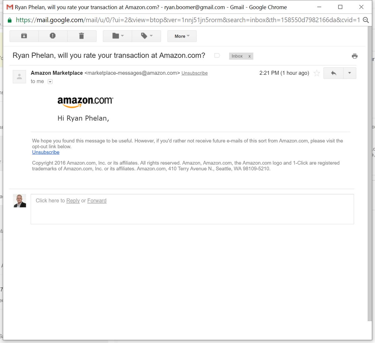 ryanpphelan's tweet photo. I wonder if @amazon just wanted to say hi? #emailoops #emailmarketing #hi #makesyougohmmm https://t.co/V2eJZGGXQ7