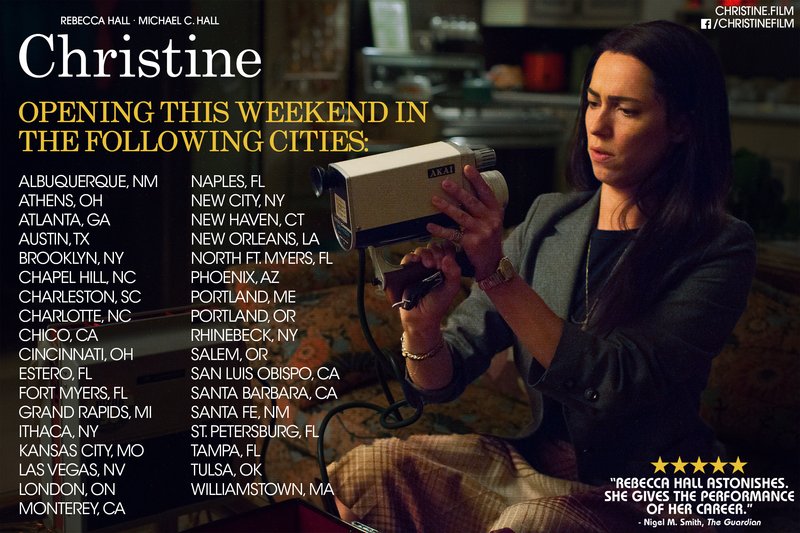 ChristineFilm's tweet photo. .@ChristineFilm opens THIS WEEKEND in more cities across the country. See #RebeccaHall in #ChristineFilm TODAY: https://t.co/ehhD6tJHiB https://t.co/D5gxcpNJEx