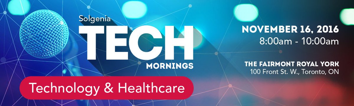 TELUSHealth's tweet photo. Nov. 16 join Canada's thought leaders as they share disruptive ideas on HealthTech @Solgenia_Corp #TECHMornings https://t.co/l1mI1FVDra https://t.co/kzVFHetwvc