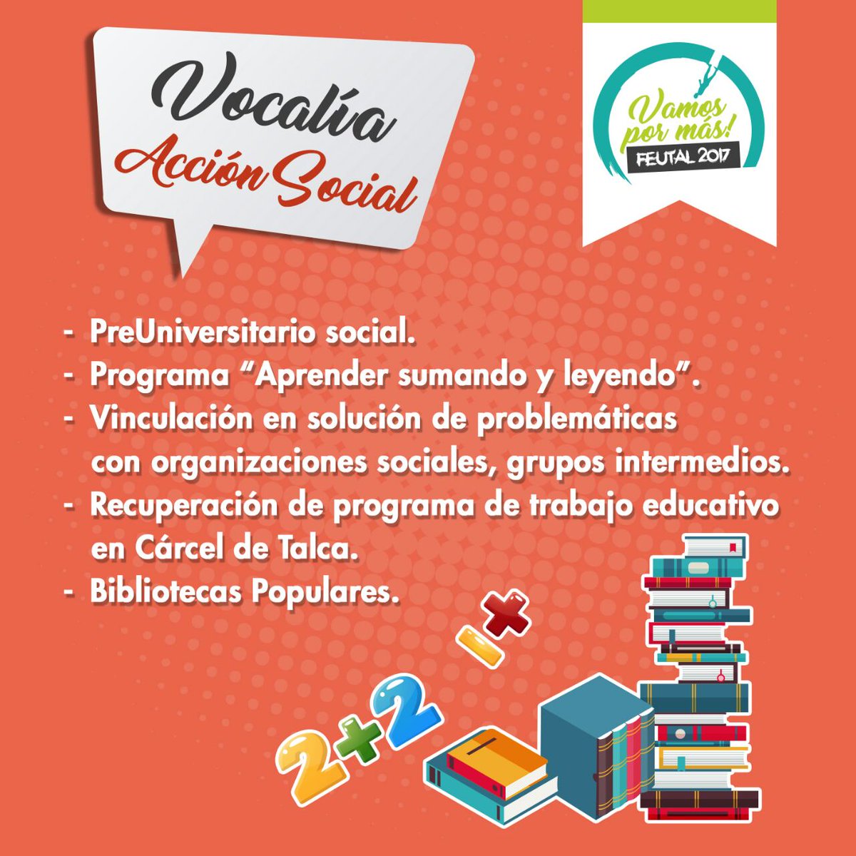 FEUTAL2015's tweet photo. Algunas de nuestras propuestas !! Este miércoles y jueves volvemos a la FEUTAL!! #VAMOSXMÁS 👊 https://t.co/oM3HTBmLzi