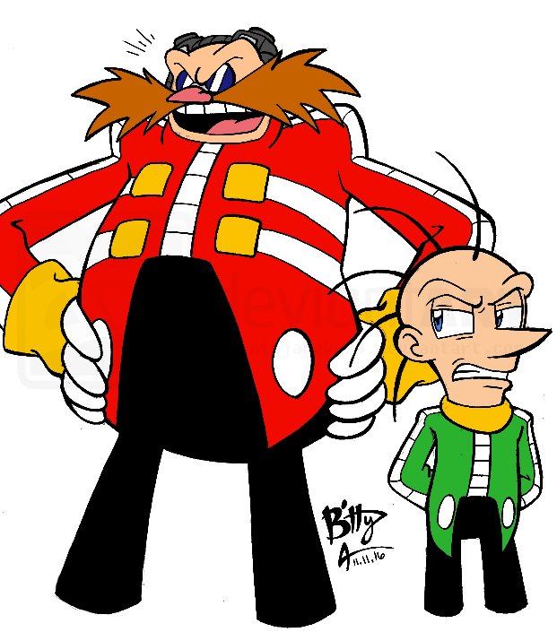 A drawing of Dr. Eggman and Snively! 
