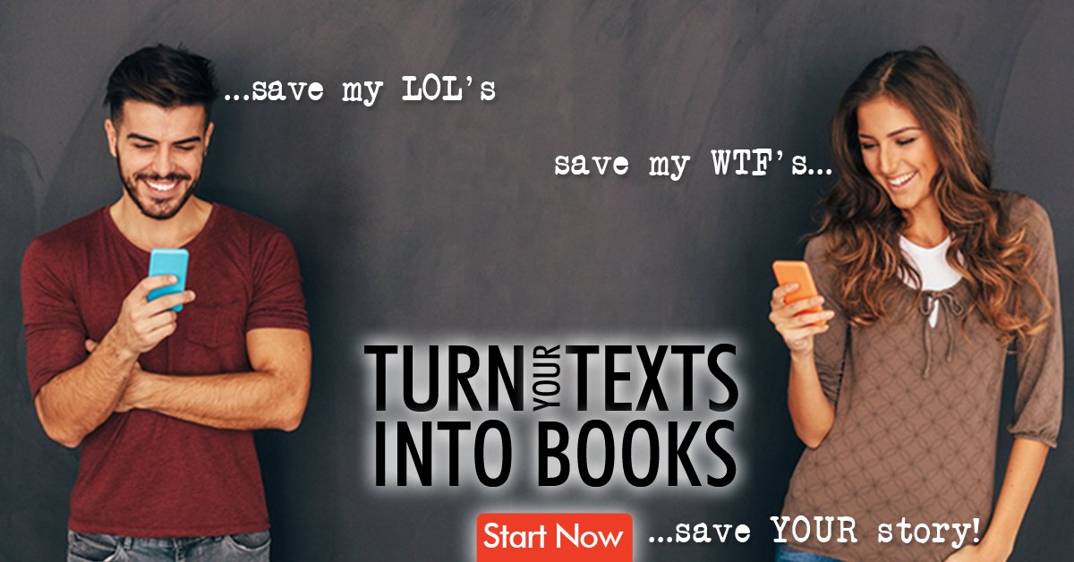 TextMessageBook's tweet image. SAVE your txts Forever?! Give a book of your FAVORITE txt-messages this holiday! Save 15% on binding w/code TXT15 #gifts