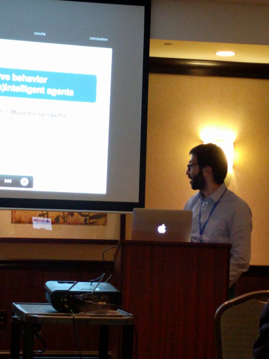 billrand's tweet photo. Zakaria Babutsidze discussing speculative behavior of artificially (un) intelligent agents. #dfc2016 https://t.co/eoHAkqbWEn