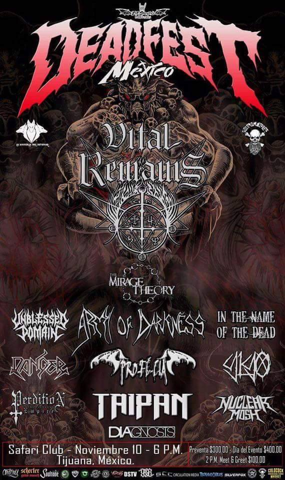 Buena presentacion anoche con #VitalRemains #Taipan y muchas bandas mas en el Safari Club de Tijuana, MX
#DeadFest #DeathMetal