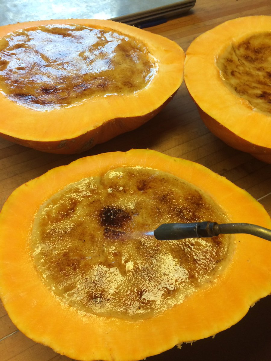 BonAppetitAbbey's tweet photo. #utilze it all the living #pumpkin #crème #brûlée for 150 person https://t.co/89an9czn74