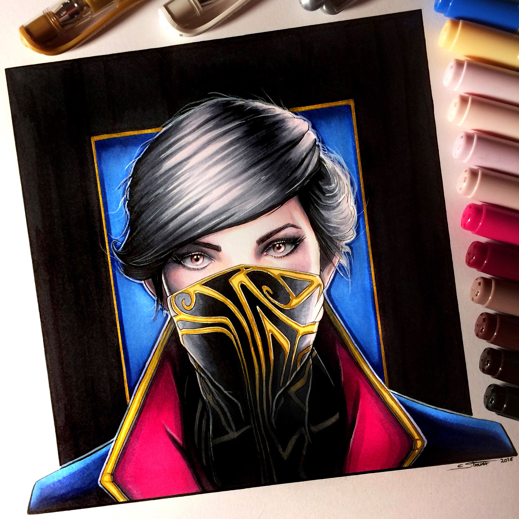 “Here's my drawing of Emily Kaldwin from #Dishonored2! 