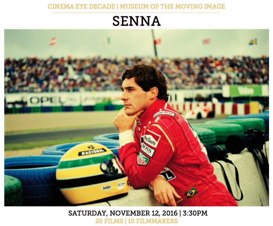 cinemaeyehonors's tweet photo. Tomorrow 3:30PM @MovingImageNYC: @asifkapadia's @SENNAmovie, one of our 20 Films of the 1st #CEHDecade. Winner of Outstanding Editing #CEH12 https://t.co/Q7TewaS6rZ
