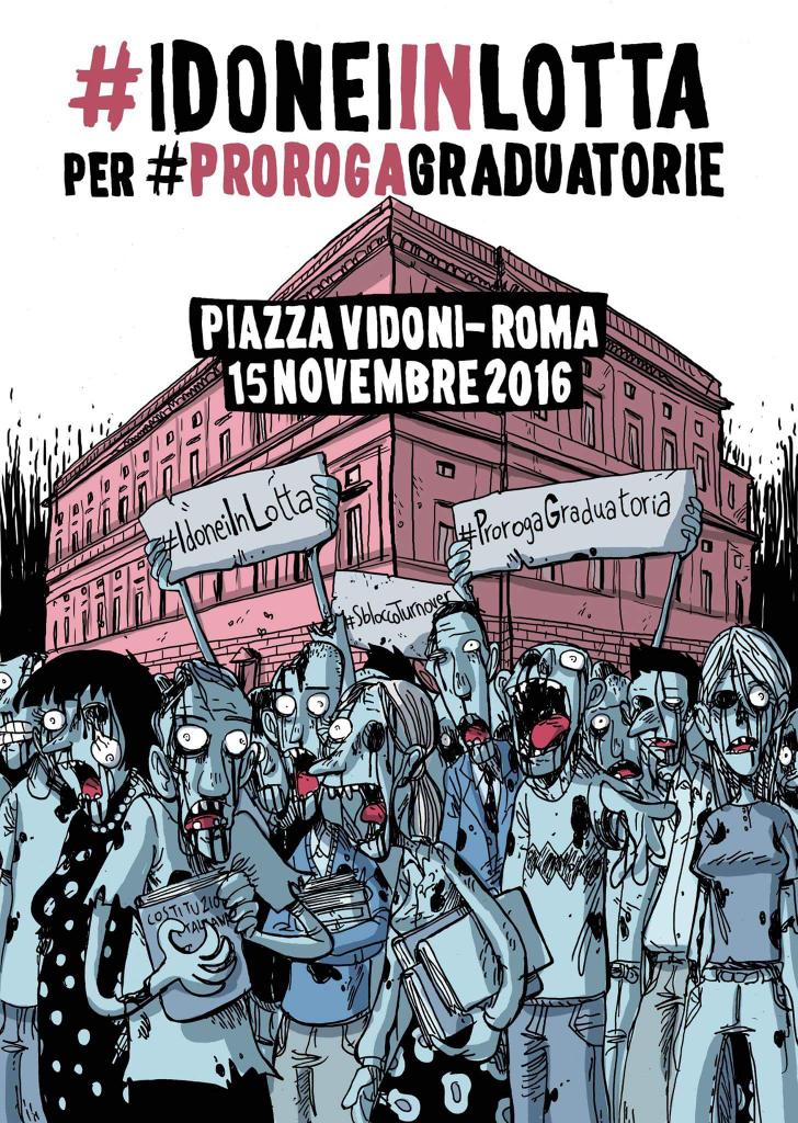 leonardo_natali's tweet photo. Se la locandina te la fa @zerocalcare, la manifestazione è quella giusta! #prorogagraduatorie https://t.co/uAJ7xoY6Zb
