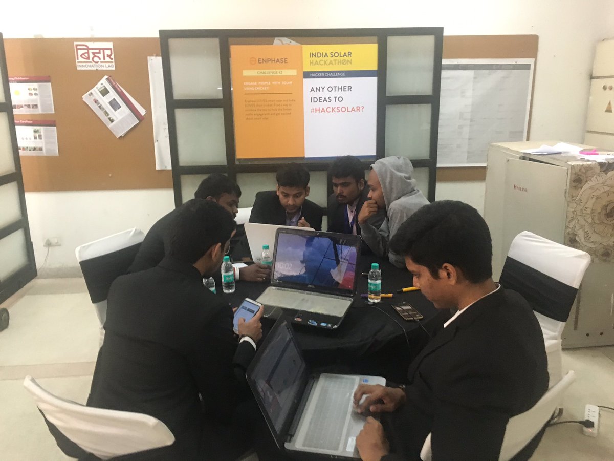 NewEnergyNexus's tweet photo. 10 Teams hacking away today at the India Solar Hackathon! #hacksolar @Enphase @ADBClimate @Cal_CEF @JoinPowerhouse https://t.co/cTACRT6ZOJ