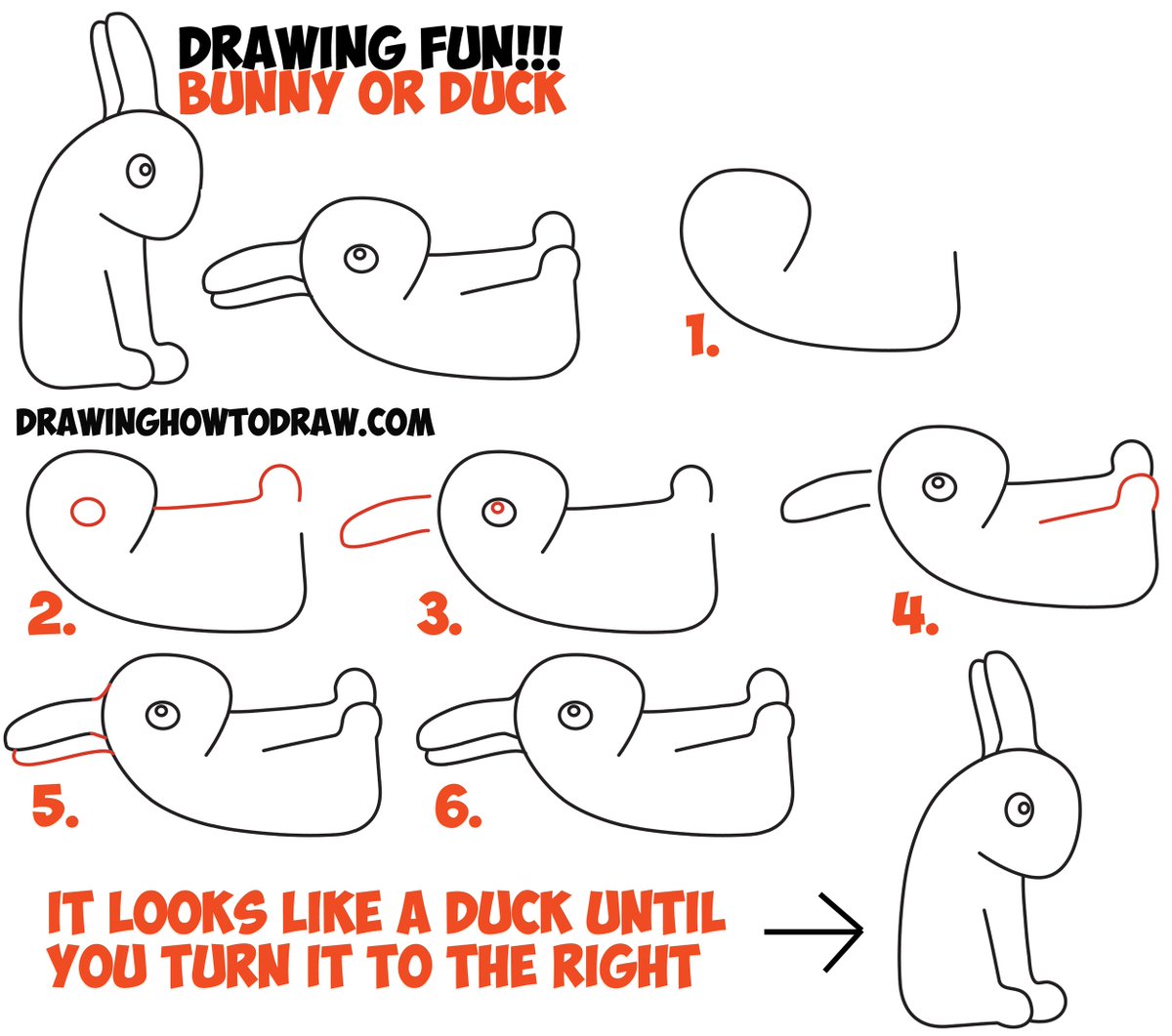 drawinghowto's tweet image. How to Draw Duck or Bunny Optical Illusion goo.gl/x2N0hI #opticalillusions #drawingtricks #kids #kidsart #kidsdrawing #drawing