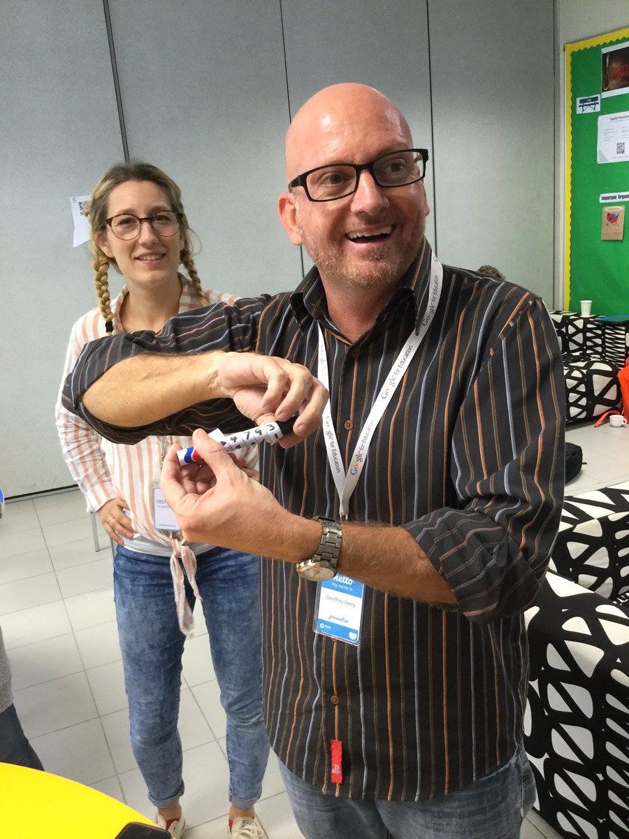 MsAynsleySmith's tweet photo. @gderry excited as I was! Experiencing my first Breakout EDU #deeplearners https://t.co/YSgfOskJPG
