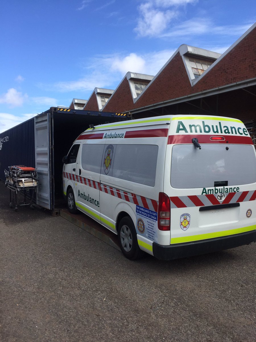driscollkd1's tweet photo. Finally loaded the ambulance for Tonga thank you Rotary, thank you Donations In Kind 😎 https://t.co/Ct6bGzgVPu