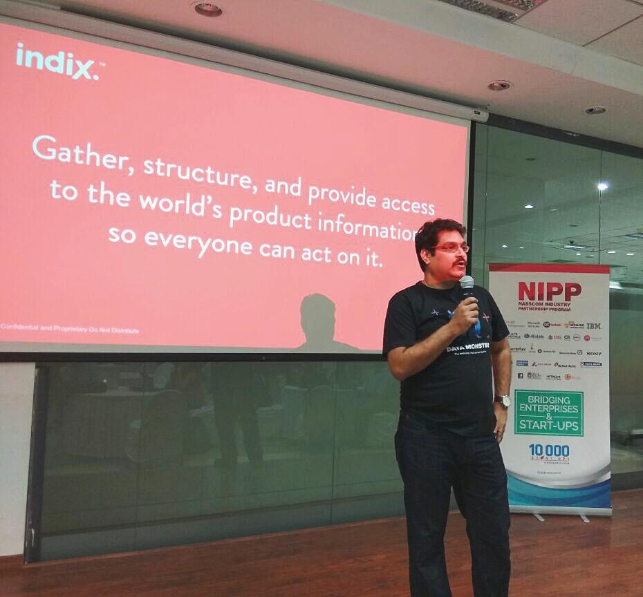 _DataMonster's tweet image. What we do. Satya sharing insights about @Indix with our participants. #datamonster